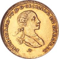 obverse of 2 Ducati - Ferdinando IV (1762) coin with KM# 170 from Italian States.