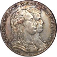 obverse of 1 Piastra - Ferdinando IV - Return of Ferdinand IV to Naples (1791) coin with KM# 213 from Italian States.