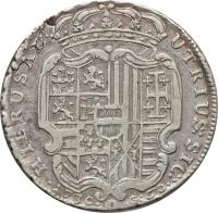 Italian States coin 60 Grana - Karl VI (1730) reverse reverse of 60 Grana - Karl VI (1730) coin with KM# 142 from Italian States. Inscription: UTRIUS: SIC: HIERUSAL: · 1730 ·