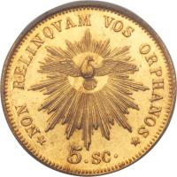 Italian States coin 5 Scudi - Pius IX - Sede Vacante (1846) reverse reverse of 5 Scudi - Pius IX - Sede Vacante (1846) coin with KM# 1115 from Italian States.