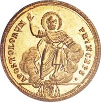 Italian States coin 1 Doppia - Pius VII (1815 - 1823) reverse reverse of 1 Doppia - Pius VII (1815 - 1823) coin with KM# 1076 from Italian States. Inscription: APOSTOLORUM PRINCEPS