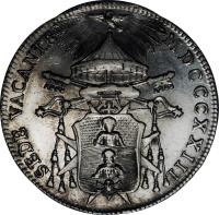 Italian States coin 1/2 Scudo - Leo XII - Sede Vacante (1823) obverse obverse of 1/2 Scudo - Leo XII - Sede Vacante (1823) coin with KM# 1291 from Italian States. Inscription: SEDE VACANTE - MDCCCXXIII.