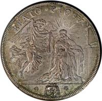 Italian States coin 1 Piastra - Clement X - Beautification of Pius V (1673) reverse reverse of 1 Piastra - Clement X - Beautification of Pius V (1673) coin with KM# 355 from Italian States.