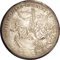 Italian States coin 1 Piastra - Innocent XI (1678) reverse reverse of 1 Piastra - Innocent XI (1678) coin with KM# 403 from Italian States. Inscription: VENTI · ET · MARE · OBEDIVNT · EI