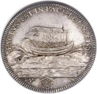 Italian States coin 1/2 Piastra - Innocent XII - Noah's Ark (1698) reverse reverse of 1/2 Piastra - Innocent XII - Noah's Ark (1698) coin with KM# 607 from Italian States.