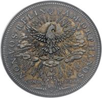 Italian States coin 1 Piastra - Clement XI - Sede Vacante - Sede Vacante (1700) reverse reverse of 1 Piastra - Clement XI - Sede Vacante - Sede Vacante (1700) coin with KM# 651 from Italian States. Inscription: NON * VOS * RELINQVAM * ORPHANOS ANNO IVBIL