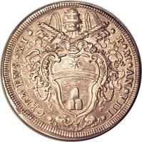 Italian States coin 1/2 Piastra - Clement XI (1708 - 1709) obverse obverse of 1/2 Piastra - Clement XI (1708 - 1709) coin with KM# 709 from Italian States.