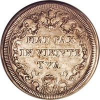 Italian States coin 1/2 Piastra - Clement XI (1708 - 1709) reverse reverse of 1/2 Piastra - Clement XI (1708 - 1709) coin with KM# 709 from Italian States.