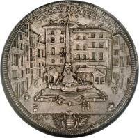 reverse of 1 Piastra - Clement XI - Piazza (1713) coin with KM# 752 from Italian States.