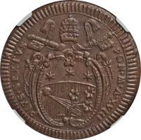 Italian States coin 2 Baiocchi - Pius VI (1785 - 1797) obverse obverse of 2 Baiocchi - Pius VI (1785 - 1797) coin with KM# 1226.1 from Italian States. Inscription: PIVS.SEXTUS PON.M.A.XVIII