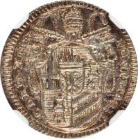 Italian States coin 1/2 Grosso - Clement XIII (1760 - 1762) obverse obverse of 1/2 Grosso - Clement XIII (1760 - 1762) coin with KM# 995 from Italian States. Inscription: CLEM.XIII PONT.MA.III