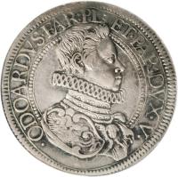 Italian States coin 1 Scudo - Odoardo Farnese (1628 - 1636) obverse obverse of 1 Scudo - Odoardo Farnese (1628 - 1636) coin with KM# 16 from Italian States. Inscription: · OARDVS · FAR:PL:ET · PAR:DUX · V ·