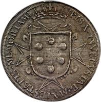 Italian States coin 1 Tallero - Ferdinand I (1595 - 1608) reverse reverse of 1 Tallero - Ferdinand I (1595 - 1608) coin with KM# 15 from Italian States. Inscription: PISA · IN · VETVSTAE · MAIESTATIS · MEMORIAM