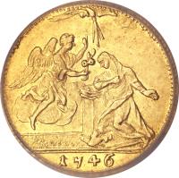 reverse of 1 Zecchino - Carlo Emanuele III (1745 - 1746) coin with KM# 41 from Italian States.