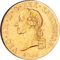 Italian States coin 2 1/2 Doppie - Vittorio Amedeo III (1786) obverse obverse of 2 1/2 Doppie - Vittorio Amedeo III (1786) coin with KM# 87 from Italian States.