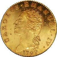 obverse of 1 Doppia - Carlo Emanuele IV (1797 - 1800) coin with KM# 99 from Italian States. Inscription: CAROLUS.EMANUEL.IV.