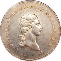 Italian States coin 1 Francescone - Charles Louis (1801 - 1803) obverse obverse of 1 Francescone - Charles Louis (1801 - 1803) coin with C# 42 from Italian States. Inscription: LUDOVICUS I · D · G · HISP · INF · REX ET RURIAE & · SL