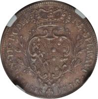 Italian States coin 1 Paolo - Francesco III (1738) reverse reverse of 1 Paolo - Francesco III (1738) coin with C# 4 from Italian States.