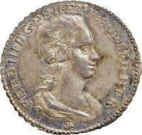 obverse of 1/2 Paolo / 4 Crazie - Ferdinando III (1792) coin with C# 33 from Italian States. Inscription: FERD.III.D.G.P.R.H.ET.B.A.A.M.D.ETR.