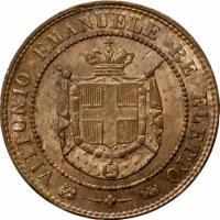 Italian States coin 2 Centesimi - Provisional Government (1859) obverse obverse of 2 Centesimi - Provisional Government (1859) coin with C# 82 from Italian States. Inscription: - VITTORIO EMANUELE RE ELETTO - *