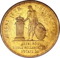 reverse of 30 Ducati - Francesco I (1825 - 1826) coin with KM# 296 from Italian States.