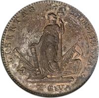 obverse of 10 Lire (1797) coin with KM# 777 from Italian States. Inscription: LIBERTA EGUAGLIANZA Z V