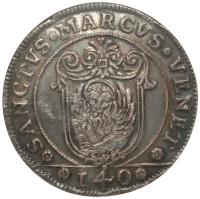 reverse of 140 Soldi - Paolo Renier (1779) coin with KM# 708 from Italian States.