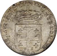 Lorraine coin 1 Teston - Leopold I (1716 - 1717) reverse reverse of 1 Teston - Leopold I (1716 - 1717) coin with BD# 1578 from Lorraine. Inscription: IN · TE · DOMINE SPERAVI · 1716 ·