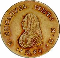 Order of Malta coin 20 Scudi - Emmanuel Pinto (1764) obverse obverse of 20 Scudi - Emmanuel Pinto (1764) coin with KM# 276 from Order of Malta. Inscription: F. EMMANVEL PINTO M.M. 17 64