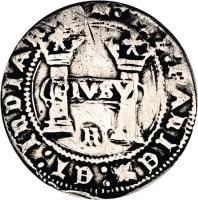 reverse of 1 Real - Carlos I (1536 - 1541) coin with MB# 7 from Mexico.