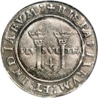 reverse of 4 Reales - Carlos I (1542 - 1555) coin with MB# 18 from Mexico.