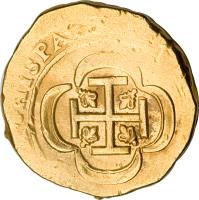 Mexico coin 8 Escudos - Felipe V (1701 - 1732) reverse reverse of 8 Escudos - Felipe V (1701 - 1732) coin with KM# 57 from Mexico.