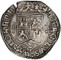 Mexico coin 2 Reales - Carlos I (1536 - 1541) obverse obverse of 2 Reales - Carlos I (1536 - 1541) coin with MB# 10 from Mexico.