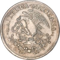 Mexico coin 8 Reales (1824) obverse obverse of 8 Reales (1824) coin with KM# 376 from Mexico.