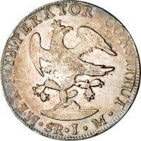 Mexico coin 8 Reales - Agustin I Iturbide (1822 - 1823) reverse reverse of 8 Reales - Agustin I Iturbide (1822 - 1823) coin with KM# 310 from Mexico.