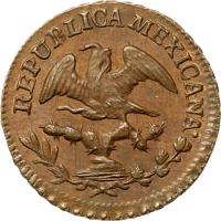 obverse of 1/16 Real (1831 - 1833) coin with KM# 315 from Mexico.