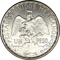 obverse of 1 Peso (1909) coin with KM# Pn183 from Mexico.