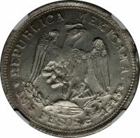 Mexico coin 2 Pesos (1915) obverse obverse of 2 Pesos (1915) coin with KM# 660 from Mexico.