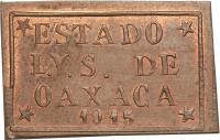 obverse of 3 Centavos - Provisional Government (1915) coin with KM# 711 from Mexico. Inscription: *ESTADO* L.Y.S. DE OAXACA * 1915. *