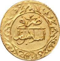 Ottoman Empire coin 1/2 Altin - Selim III (1789 - 1806) reverse reverse of 1/2 Altin - Selim III (1789 - 1806) coin with KM# 520 from Ottoman Empire. Inscription: Dareba fi Islambol