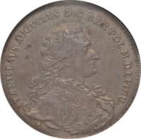 Polish–Lithuanian Commonwealth coin 1 Conventionsthaler - Stanisław II August (1766) obverse obverse of 1 Conventionsthaler - Stanisław II August (1766) coin with KM# 187 from Polish–Lithuanian Commonwealth. Inscription: STANISLAUS AUGUSTUS D.G.REX POL.M.D.LITHU: