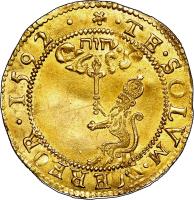 Scotland coin 2 Ducats - James VI - Hat Piece (1591 - 1593) reverse reverse of 2 Ducats - James VI - Hat Piece (1591 - 1593) coin with SP# 5457 from Scotland.