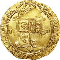 Scotland coin 1 Unit - James VI (1609 - 1625) reverse reverse of 1 Unit - James VI (1609 - 1625) coin with SP# 5464 from Scotland.