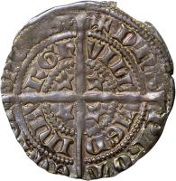 Scotland coin 1/2 Groat - David II (1357 - 1367) reverse reverse of 1/2 Groat - David II (1357 - 1367) coin with SP# 5105 from Scotland. Inscription: DnS | PROT | ЄCTOR | MЄVS || VILL | A ЄD | InBV | RGh