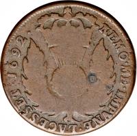 Scotland coin 1 Bawbee - William & Mary (1691 - 1694) reverse reverse of 1 Bawbee - William & Mary (1691 - 1694) coin with SP# 5667 from Scotland.