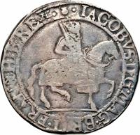 Scotland coin 30 Shillings - James VI (1567 - 1625) obverse obverse of 30 Shillings - James VI (1567 - 1625) coin with SP# 5503 from Scotland.