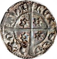 Scotland coin 1 Penny - David II (1333) reverse reverse of 1 Penny - David II (1333) coin with SP# 5087 from Scotland. Inscription: REX SCOTTORVM