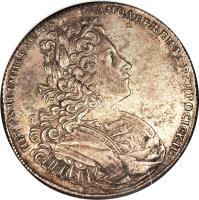 obverse of 1 Rouble - Peter II (1727) coin with KM# 183 from Russia.
