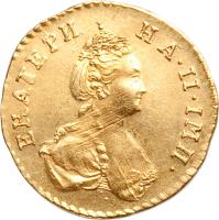 Russia coin 1 Poltina - Catherine II (1777 - 1778) obverse obverse of 1 Poltina - Catherine II (1777 - 1778) coin with C# 75 from Russia.