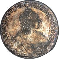 obverse of 24 Kopeks - Elizabeth (1757) coin with KM# 3 from Russia. Inscription: ELISABETHA · I · D · G · IMP · TOT · ROSS ·